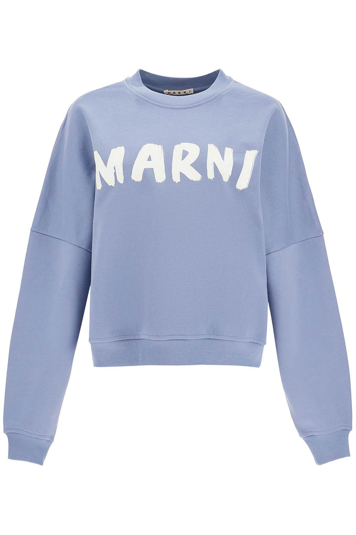 Marni Crewneck Sweatshirt With Logo   Light Blue