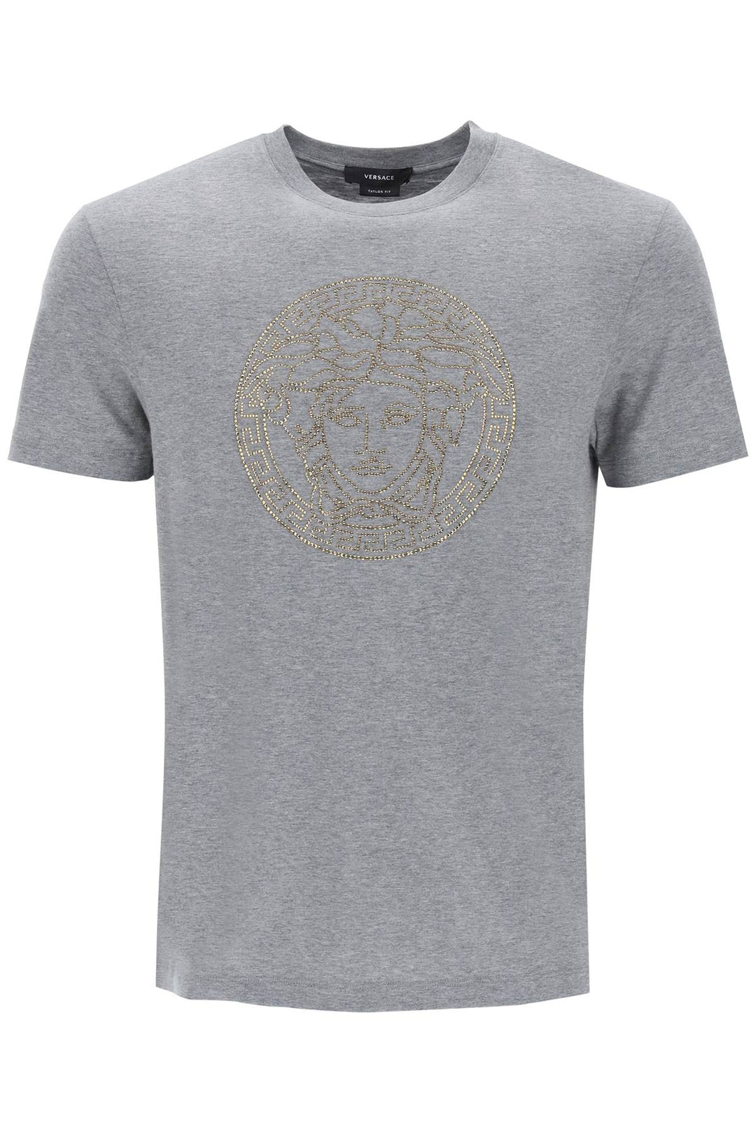 Versace Rhinestones Medusa T Shirt   Grigio