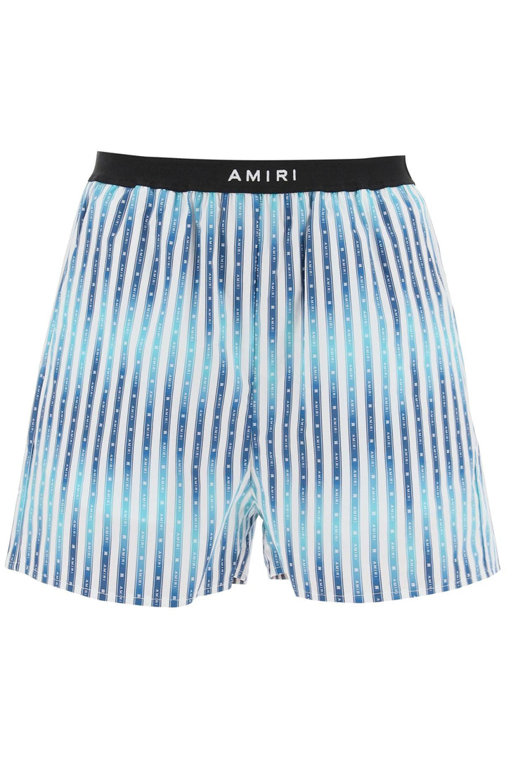 Amiri Striped Poplin Shorts   White