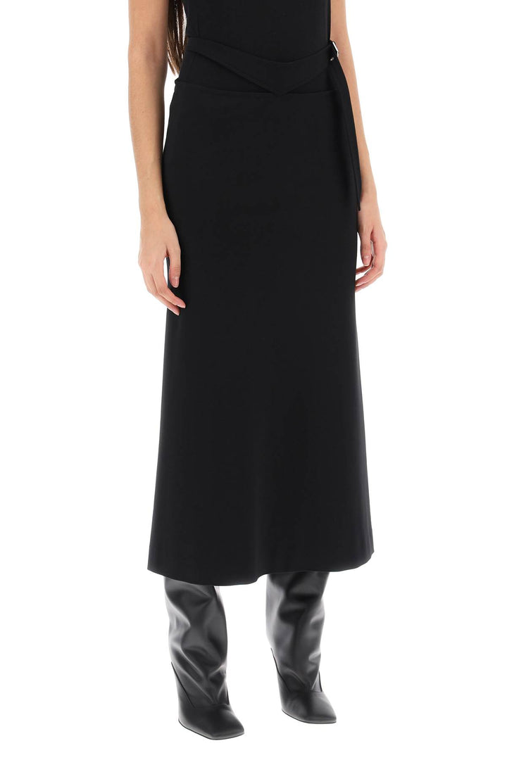 The Attico Midi Skirt With Cut Out Waist   Nero