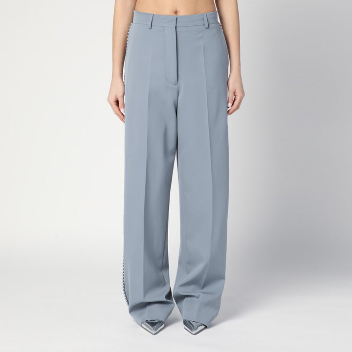 Stella McCartney Wide-leg falabella pants with chain