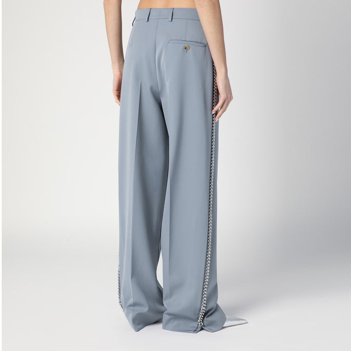 Stella McCartney Wide-leg falabella pants with chain