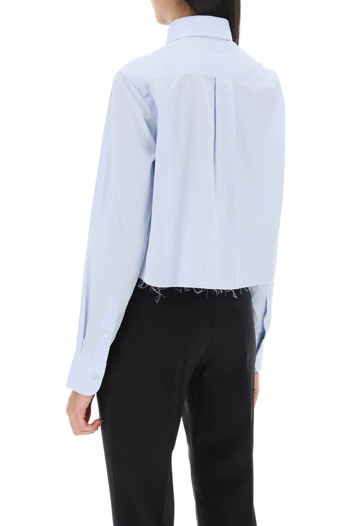 Homme Girls Cotton Twill Cropped Shirt   Celeste