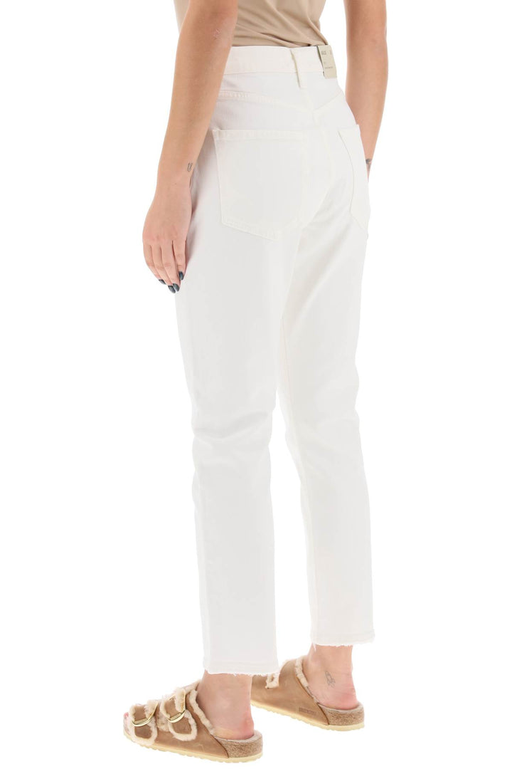 Agolde Riley High Waisted Cropped Jeans   White