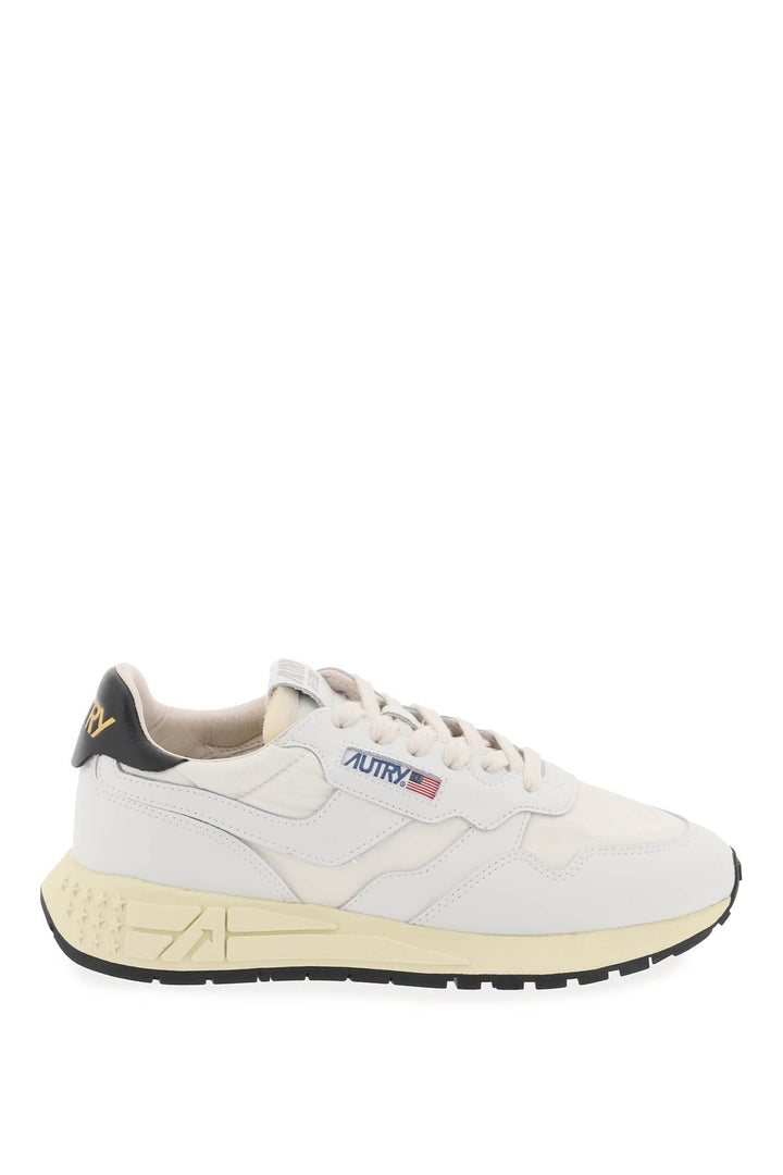 Autry Low Cut Nylon And Leather Reelwind Sneakers   White