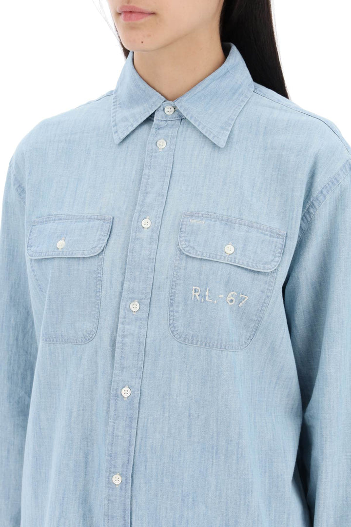 Polo Ralph Lauren Embroidered Chambray   Light Blue