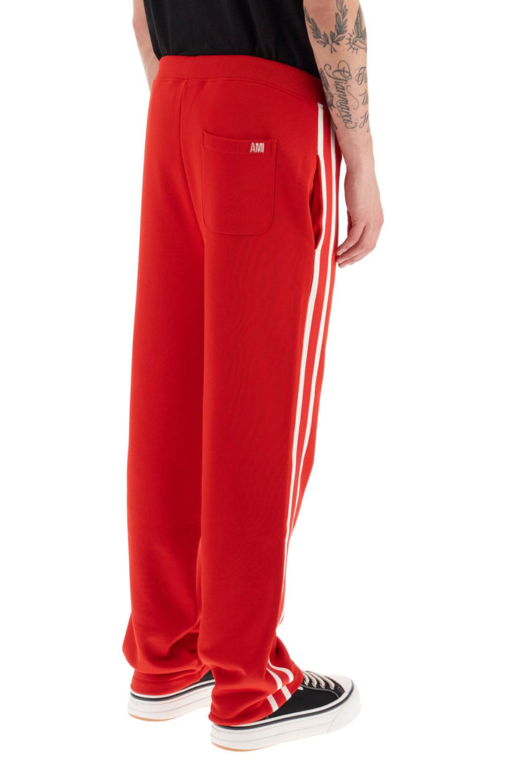Ami Alexandre Matiussi Track Pants With Side Bands   Rosso