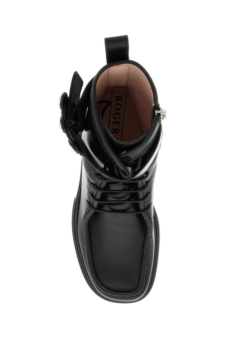 Roger Vivier Wallaviv Leather Ankle Boots   Black