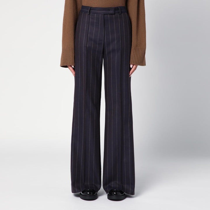 QUELLEDUE wool-blend pinstripe trousers