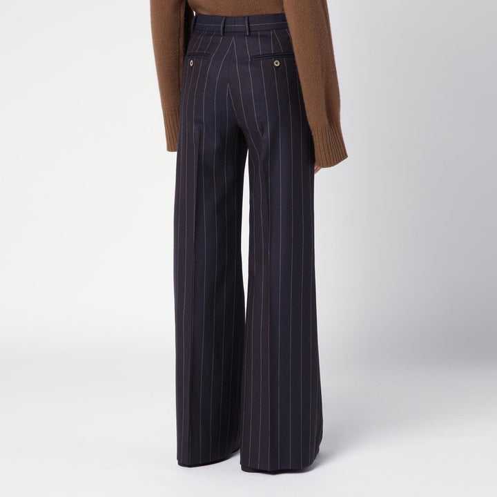 QUELLEDUE wool-blend pinstripe trousers