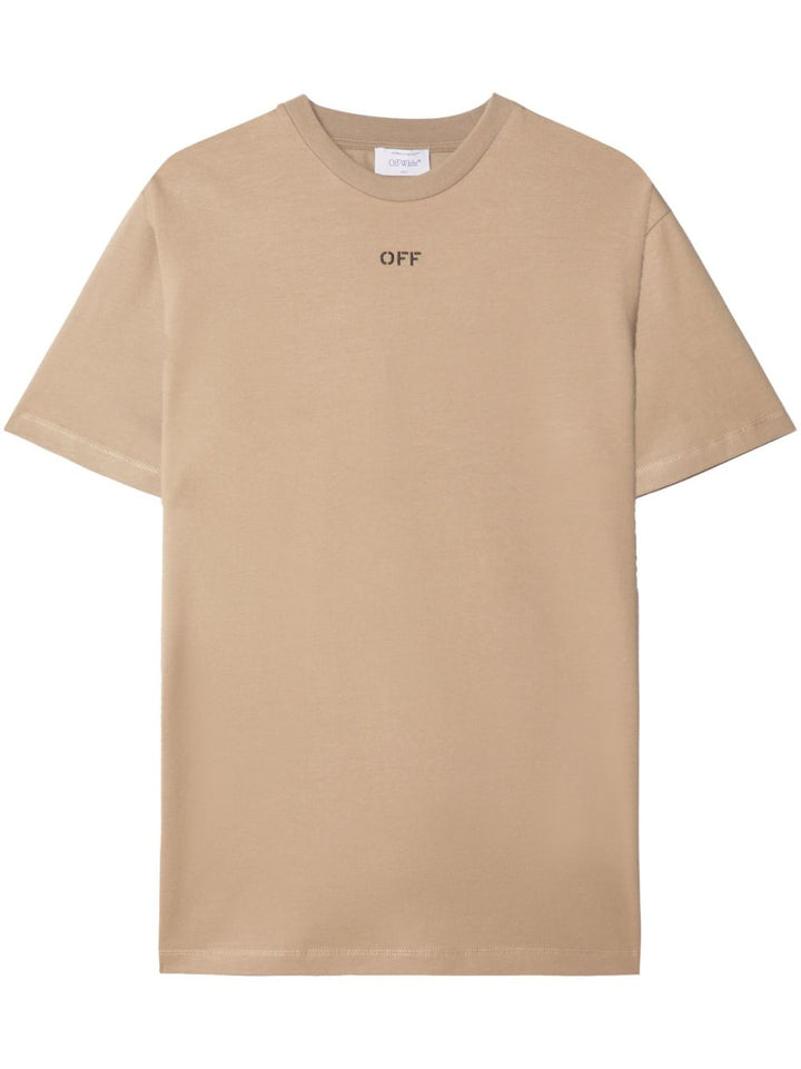 Off White T Shirts And Polos Beige