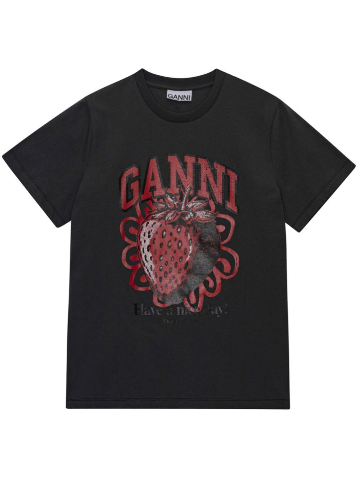 Ganni T Shirts And Polos Black