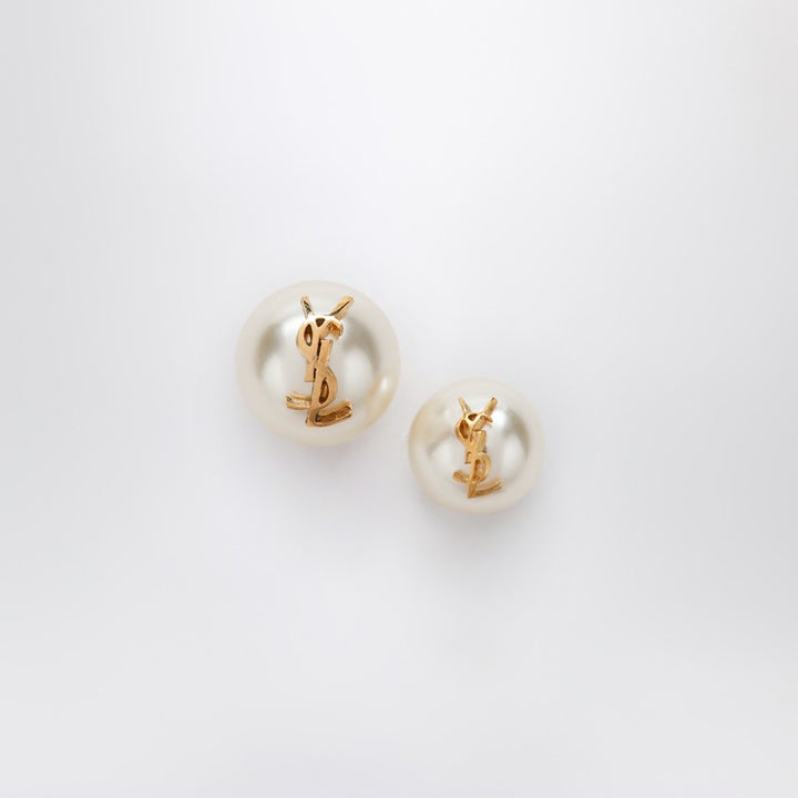 Saint Laurent Asymmetrical earrings with pearl