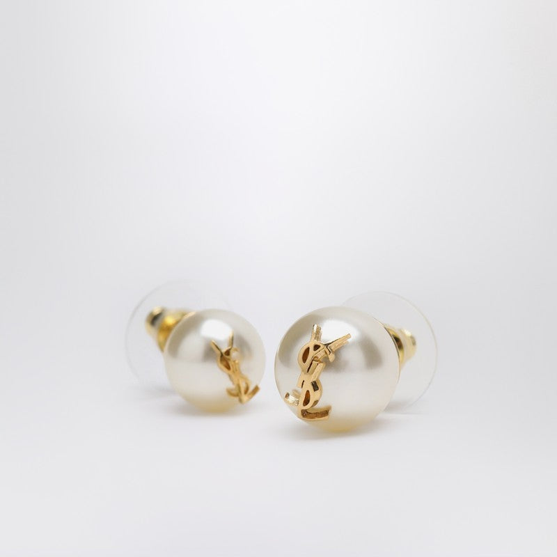 Saint Laurent Asymmetrical earrings with pearl