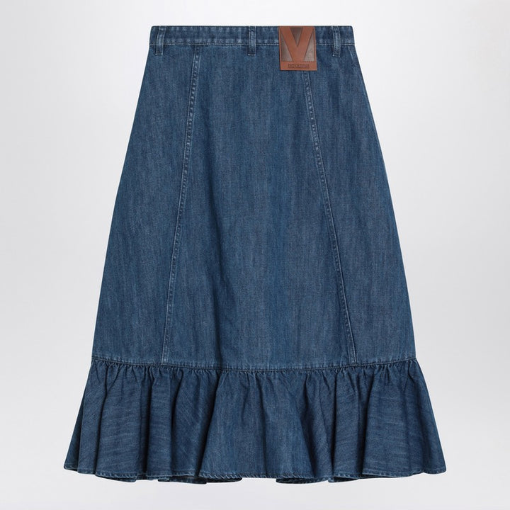Valentino denim midi skirt