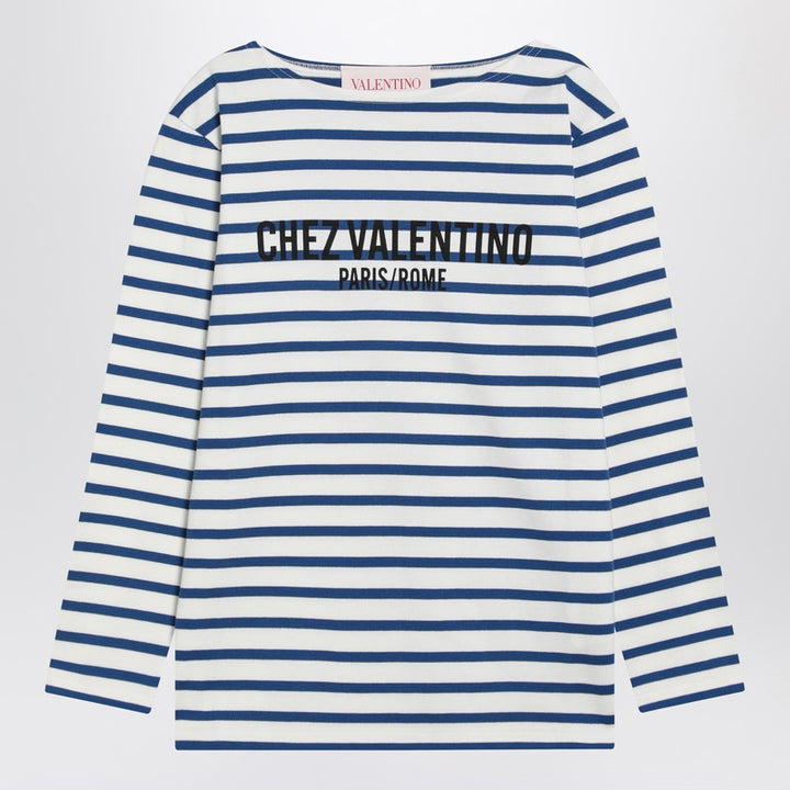 Chez Valentino print striped t-shirt