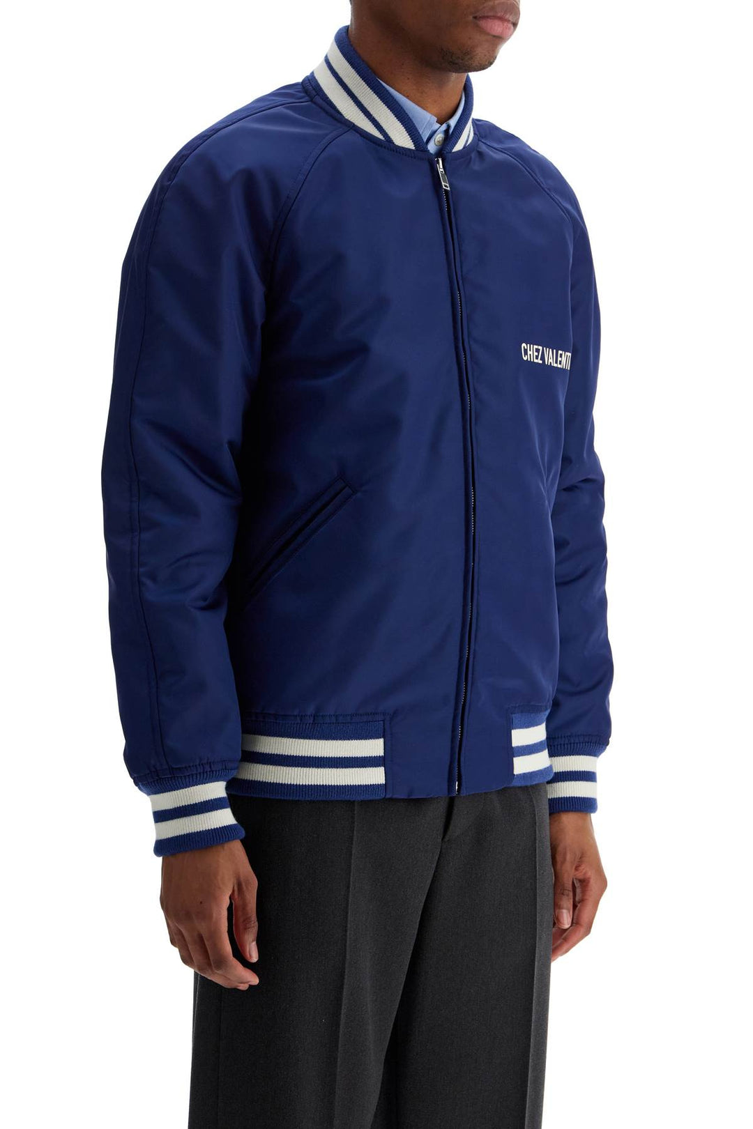 Valentino Garavani blue bomber jacket