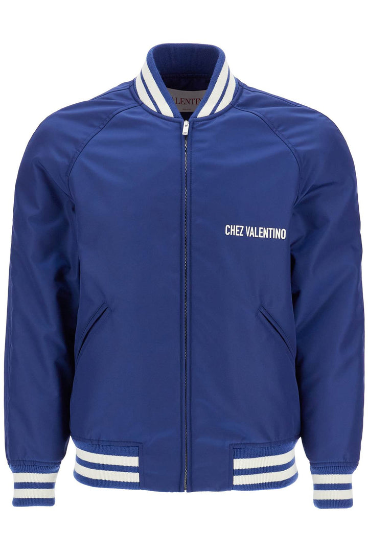 Valentino Garavani blue bomber jacket