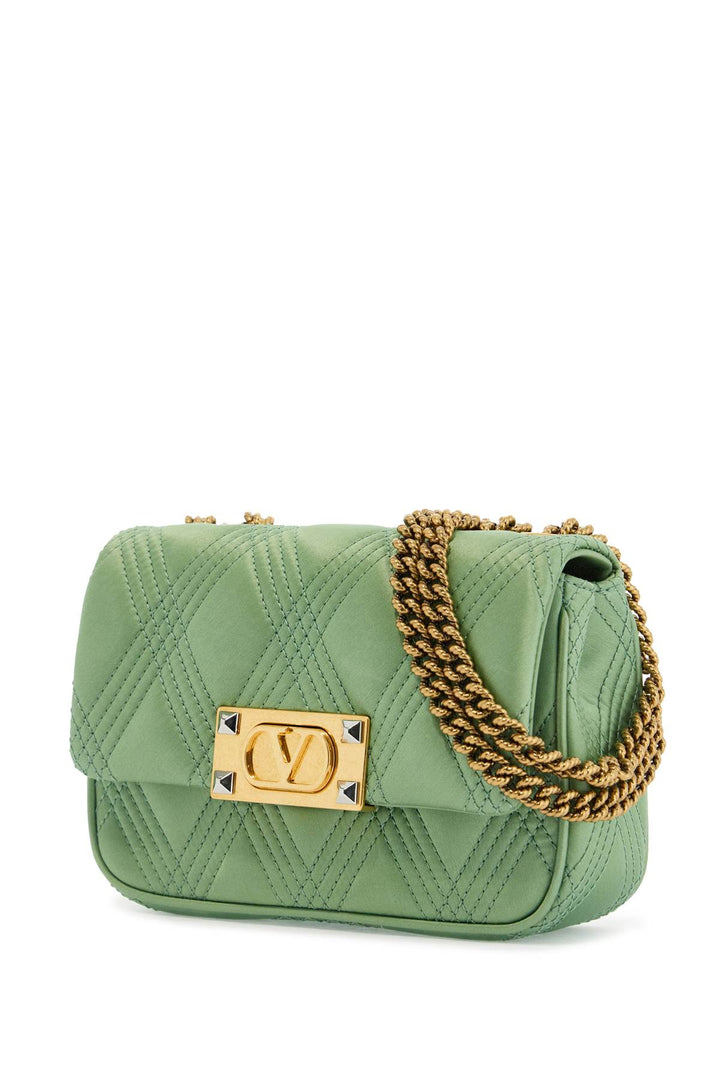 Valentino Garavani small quilted silk shoulder bag with chain