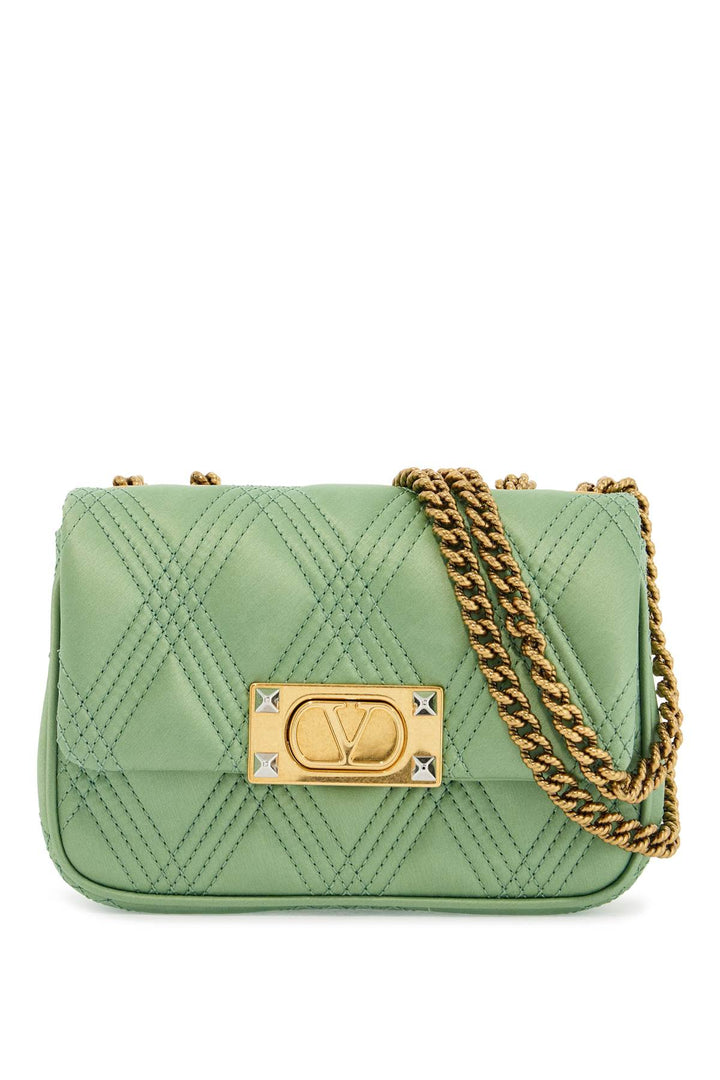 Valentino Garavani small quilted silk shoulder bag with chain