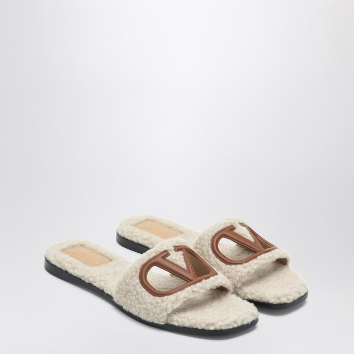 Valentino Garavani Vlogo Shearling Slides