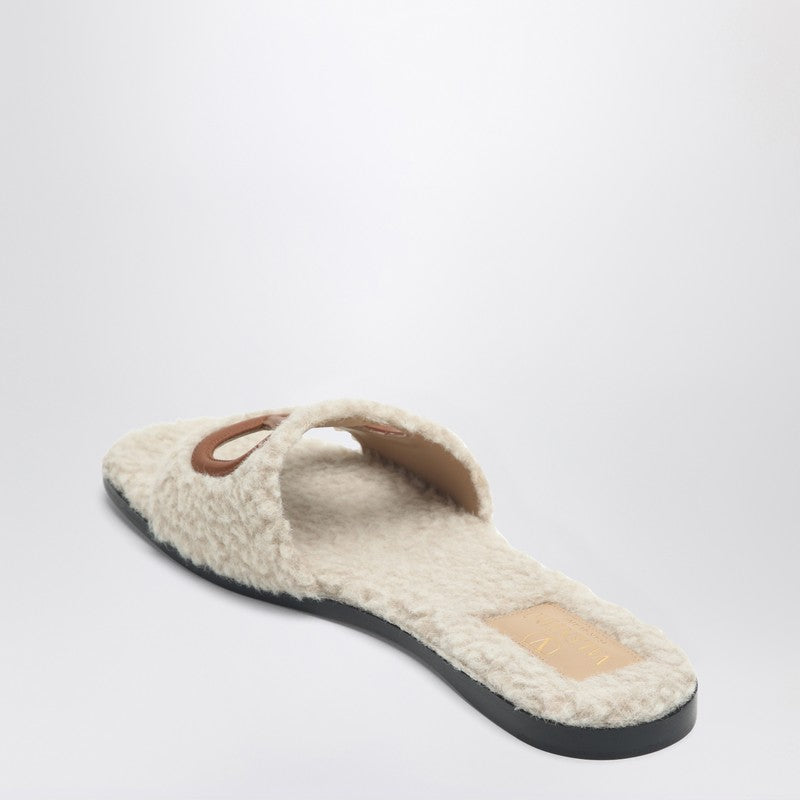 Valentino Garavani Vlogo Shearling Slides