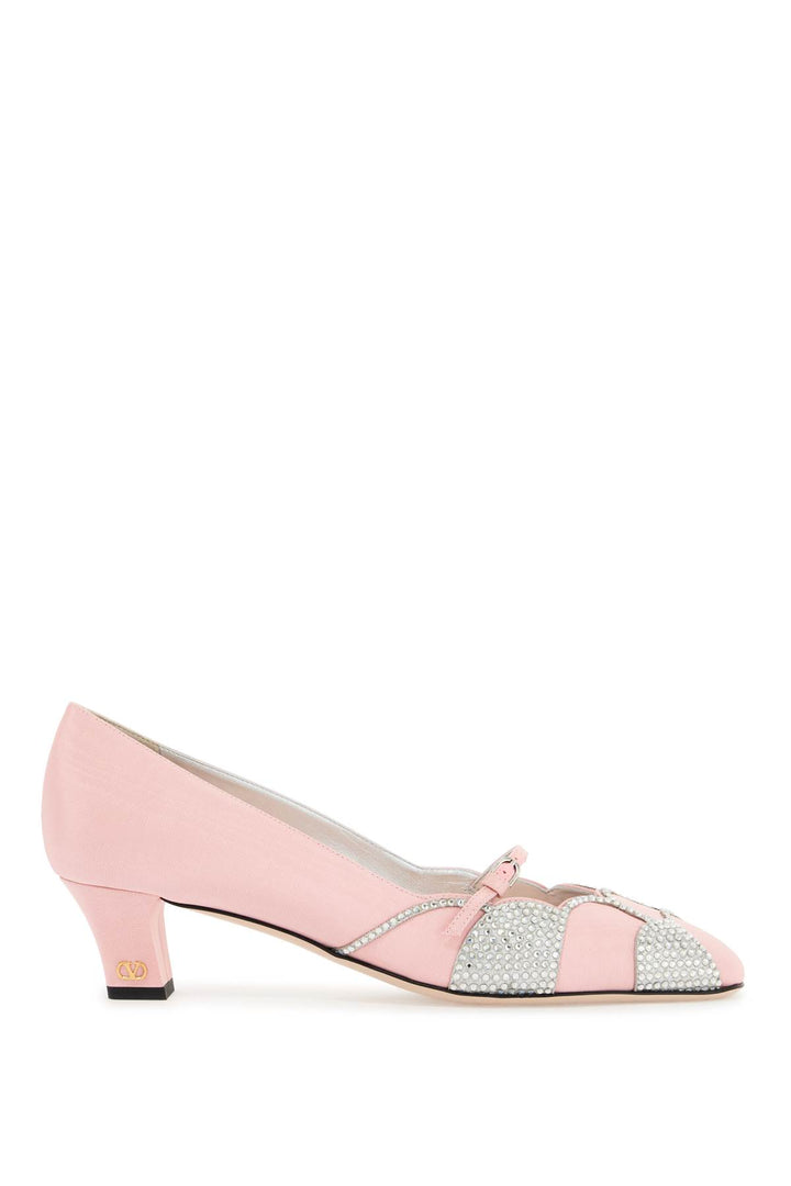 Valentino Garavani satin pumps with rhinestones