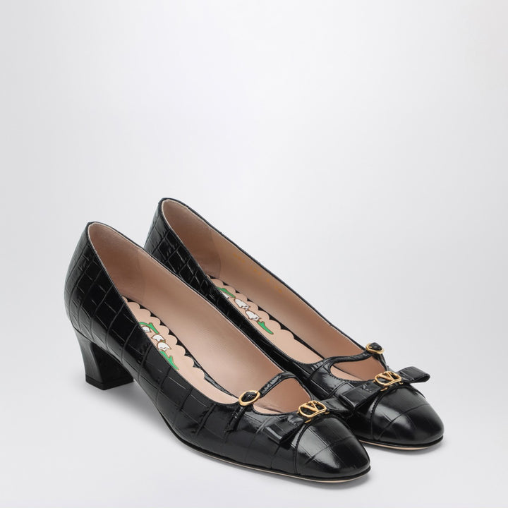 Valentino Garavani Bowow crocodile-effect pump