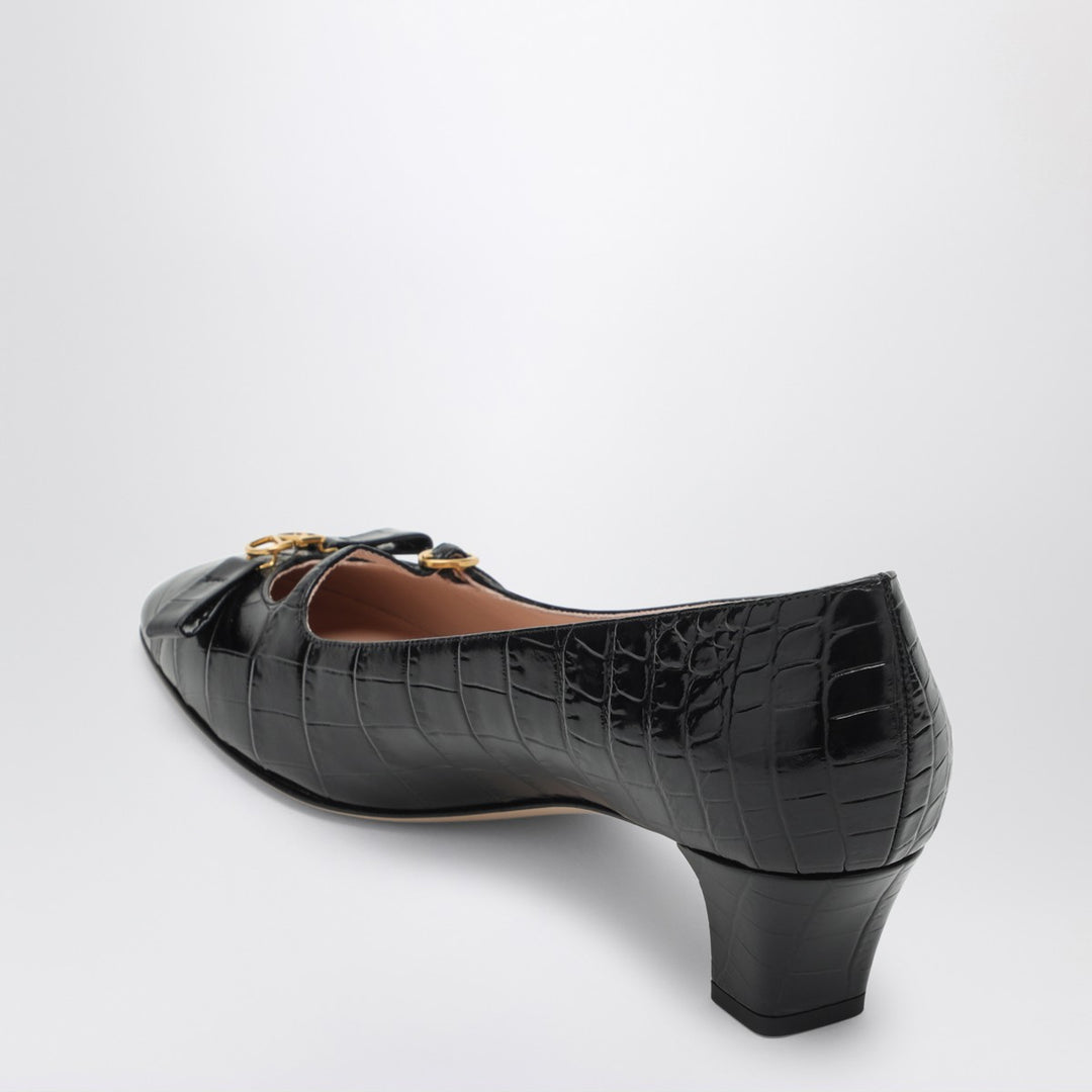 Valentino Garavani Bowow crocodile-effect pump