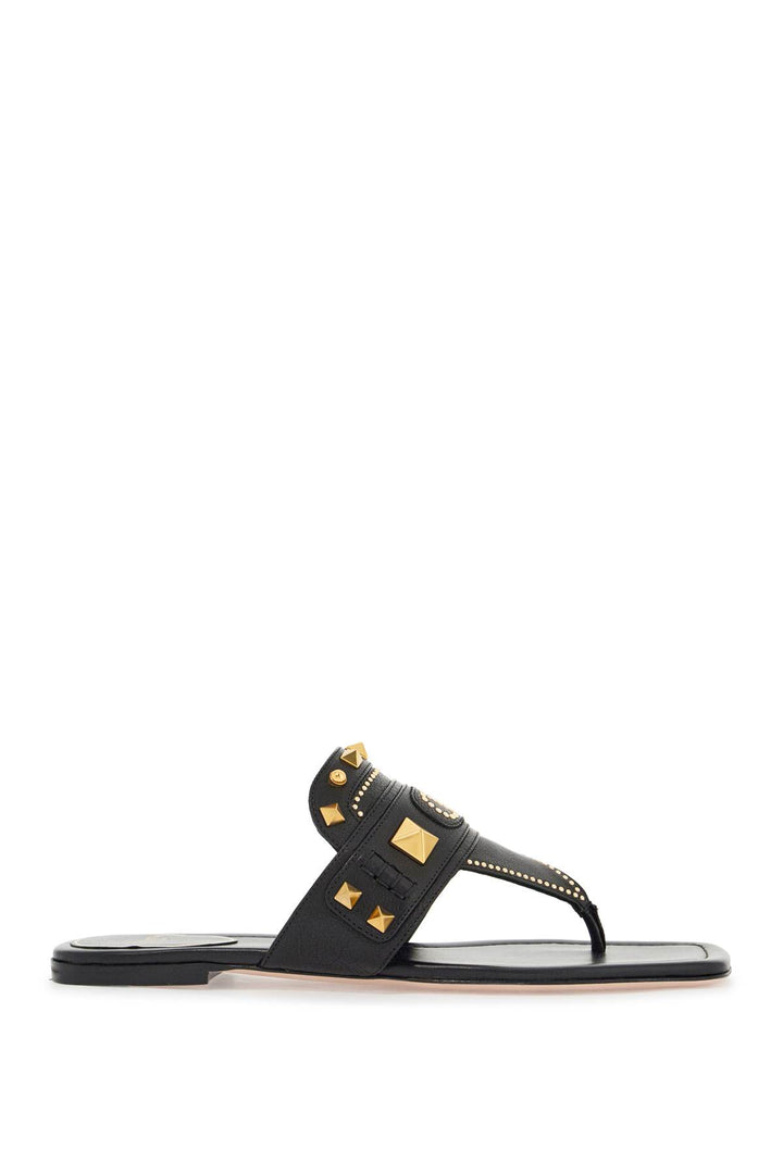 Valentino Garavani leather studded flip-flops