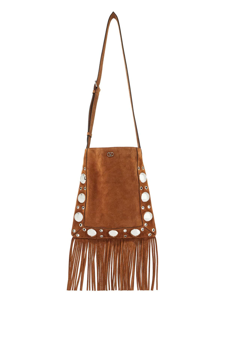 Valentino Garavani Nellcôte Studded Suede Fringe Shoulder Bag