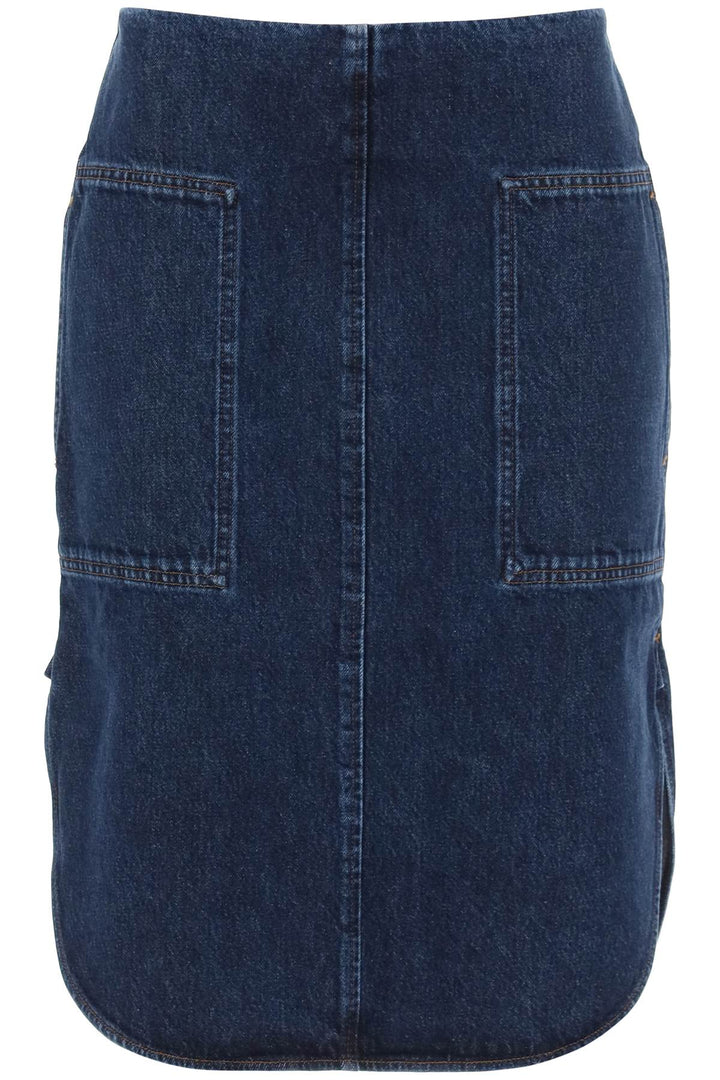 Toteme Curved Hem Denim Skirt   Blu