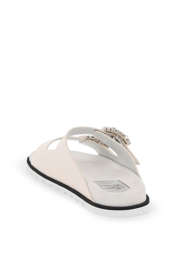 Roger Vivier Replace With Double Quoteleather Slidy Viv' Slides With Str   Neutral