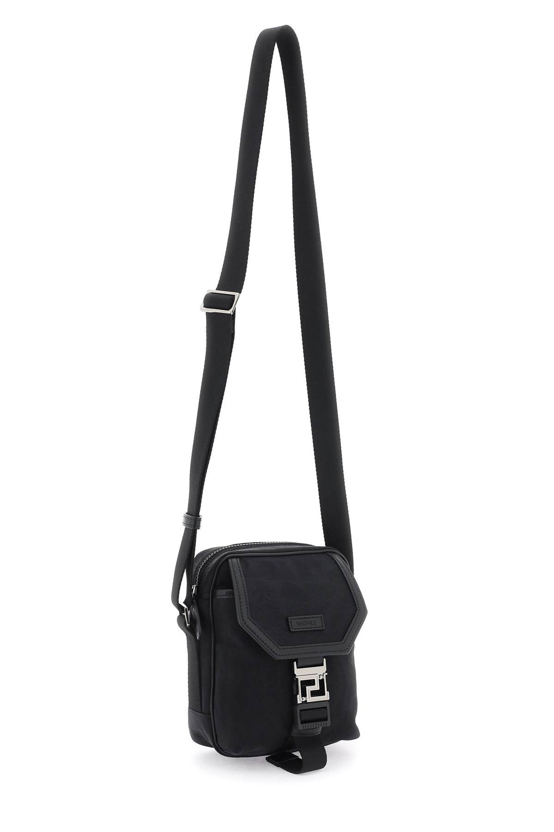 Versace Neo Nylon Crossbody Bag   Black