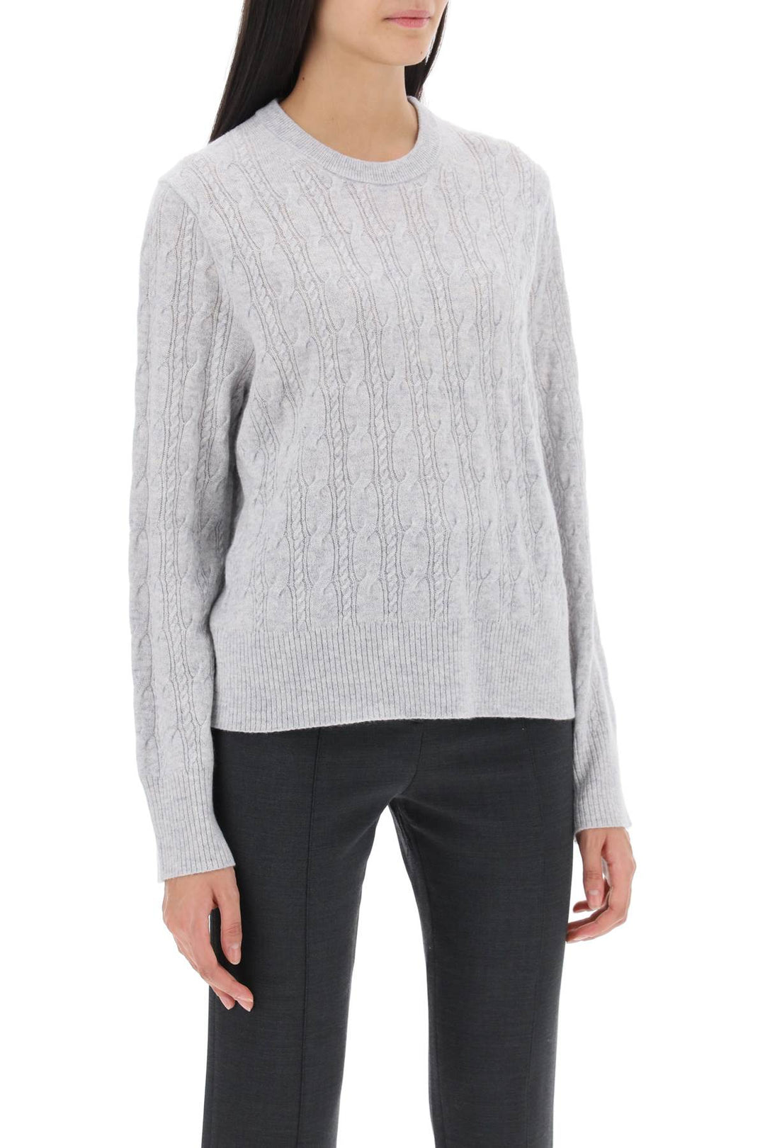 Guest In Residence Twin Cable Cashmere Sweater   Grigio