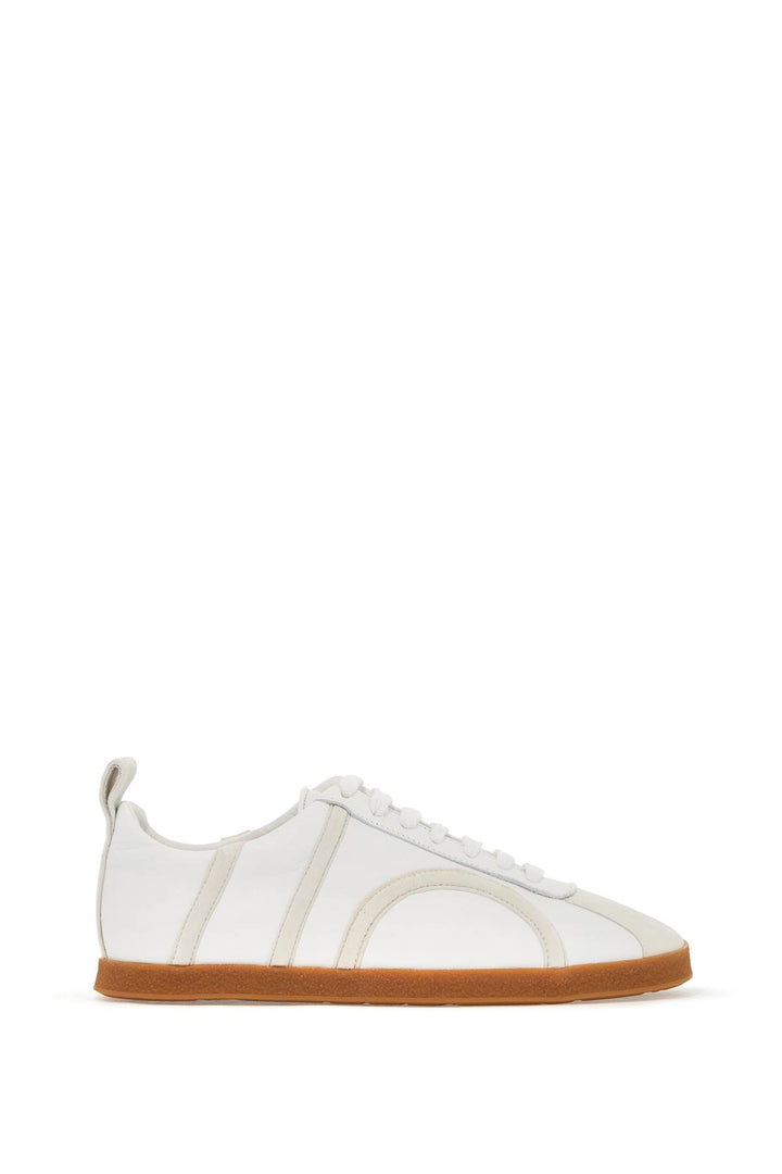 Toteme Leather Sneakers With Suede Monogram   White
