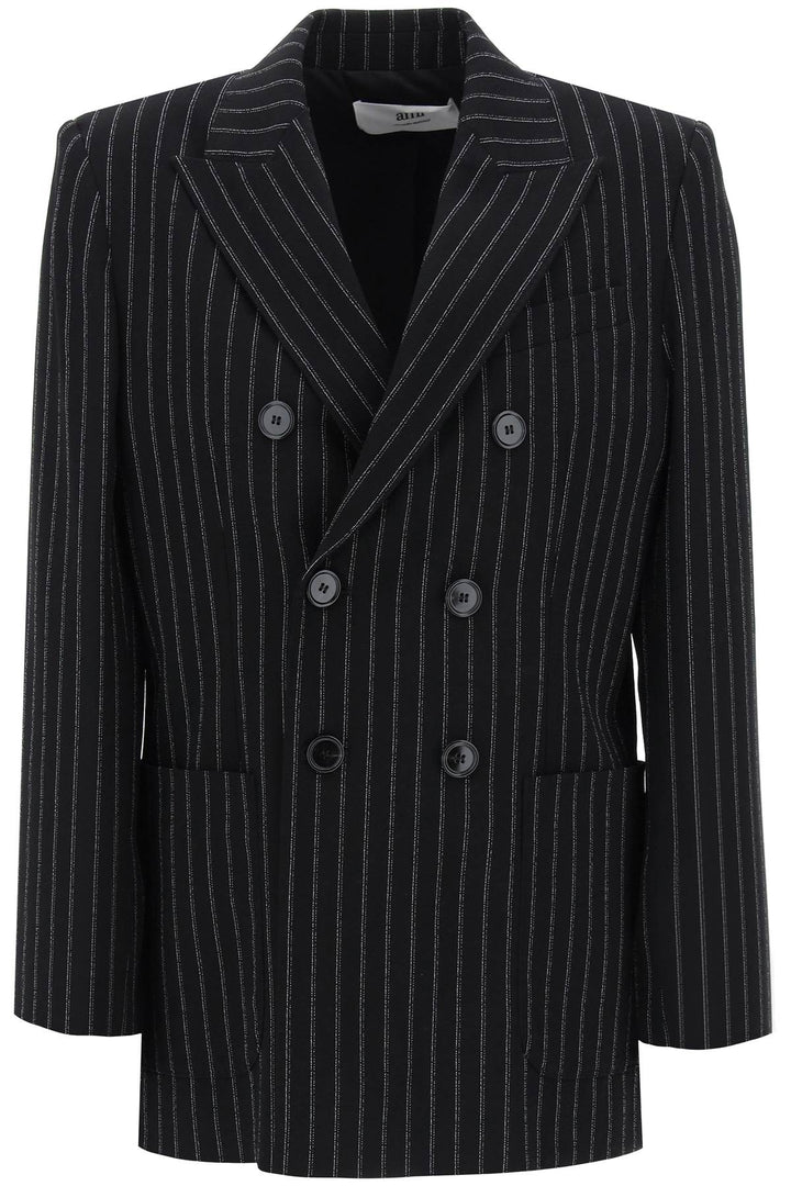 Ami Alexandre Matiussi Double Breasted Pinstripe   Black