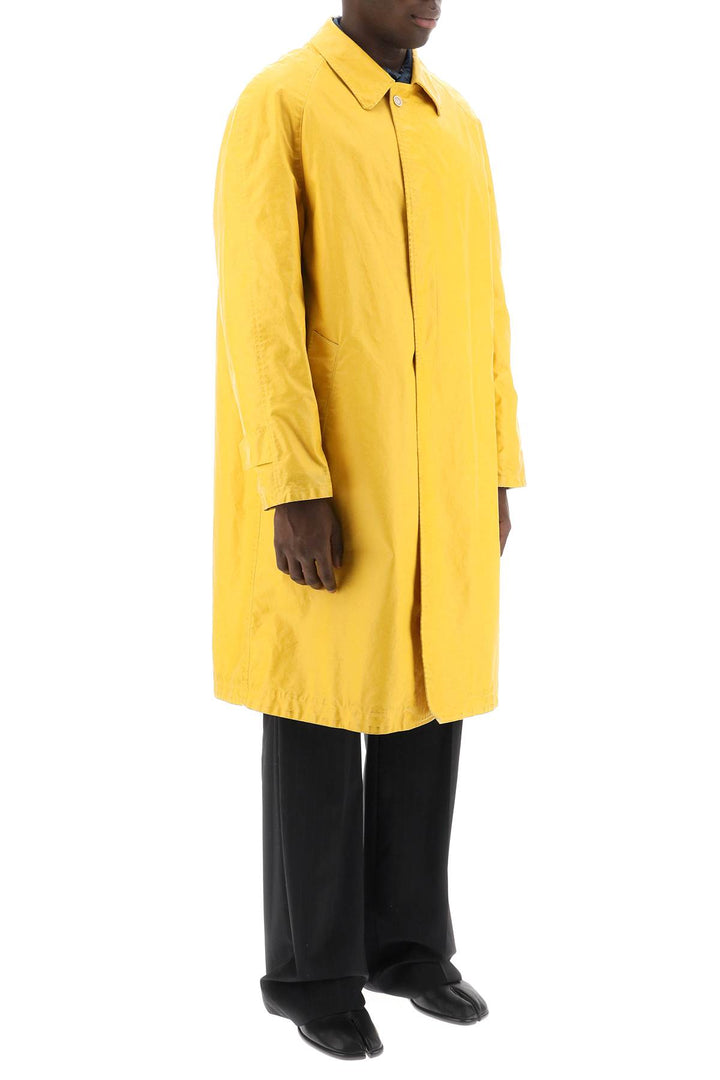 Maison Margiela Trench Coat In Worn Out Effect Coated Cotton   Giallo