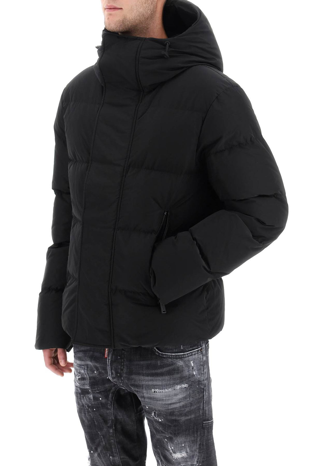 Dsquared2 Short Hooded Down Jacket   Nero