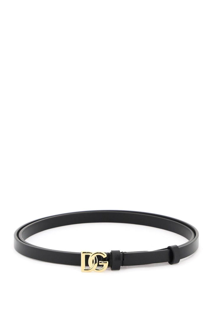 Dolce & Gabbana Replace With Double Quotedg Logo Belt With Buckle   Black