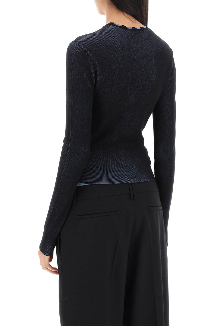 Dion Lee Two Tone Lace Up Cardigan   Nero