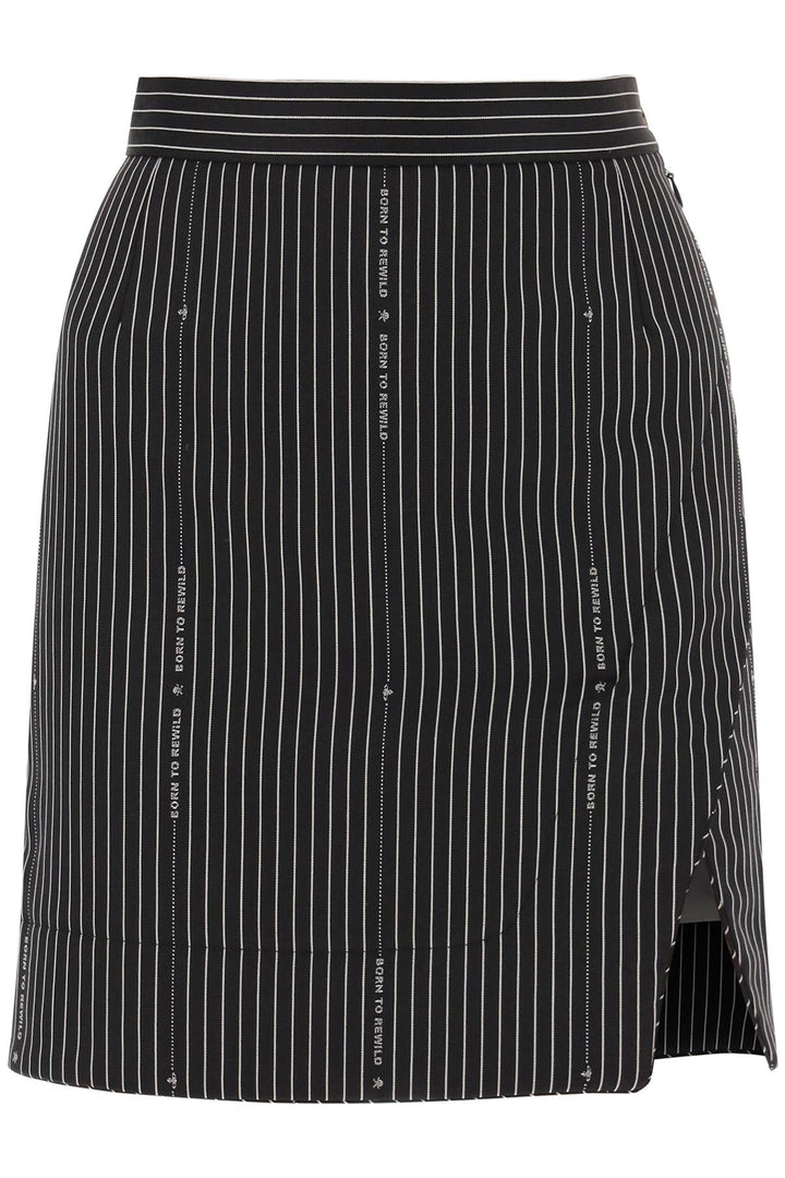 Vivienne Westwood 'Rita' Wrap Mini Skirt With Pinstriped Motif   Nero