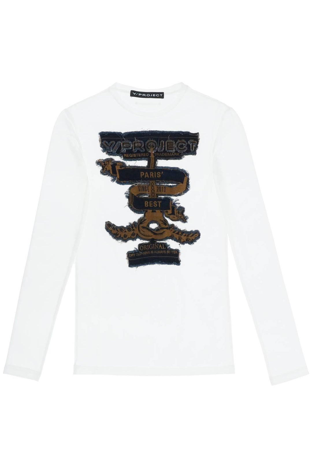 Y Project Paris' Best Long Sleeve Mesh T Shirt   Bianco