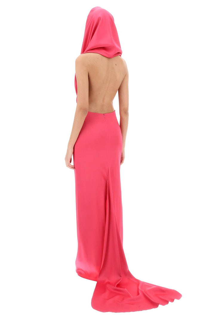 Giuseppe Di Morabito Maxi Gown With Built In Hood   Fuxia