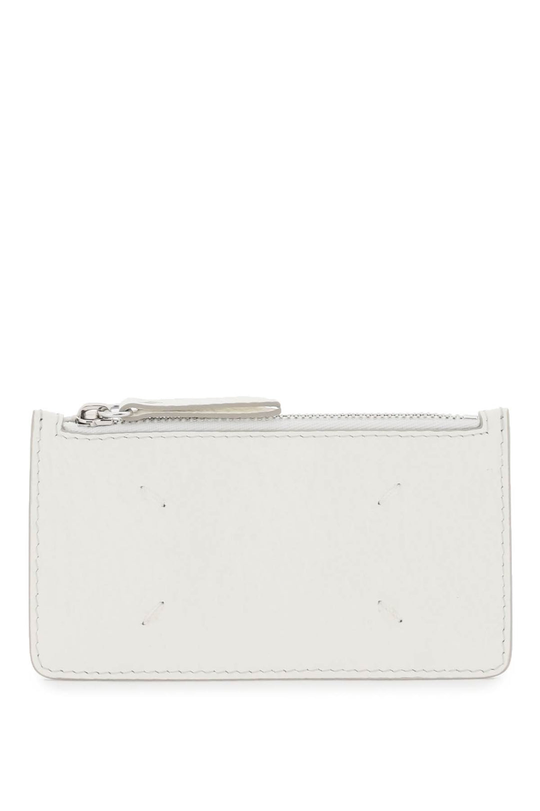 Maison Margiela Leather Zipped Cardholder   Bianco