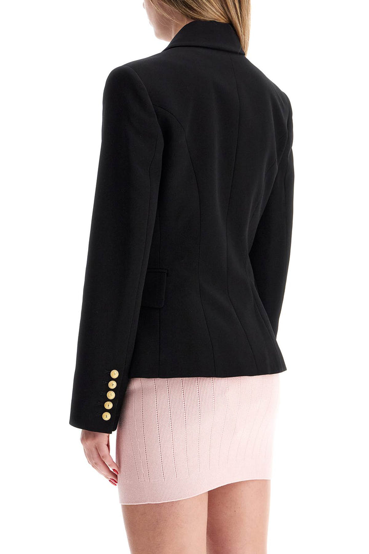 Balmain Replace With Double Quote6 Button Crepe Jacket For   Black