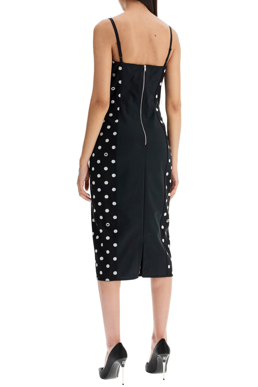 Dolce & Gabbana Polka Dot Bustier Dress   Black