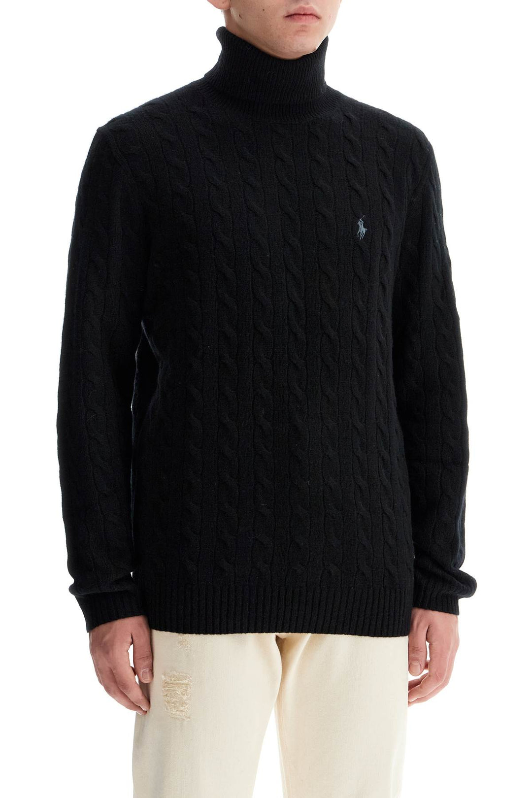 Polo Ralph Lauren cable-knit wool and cashmere turtleneck