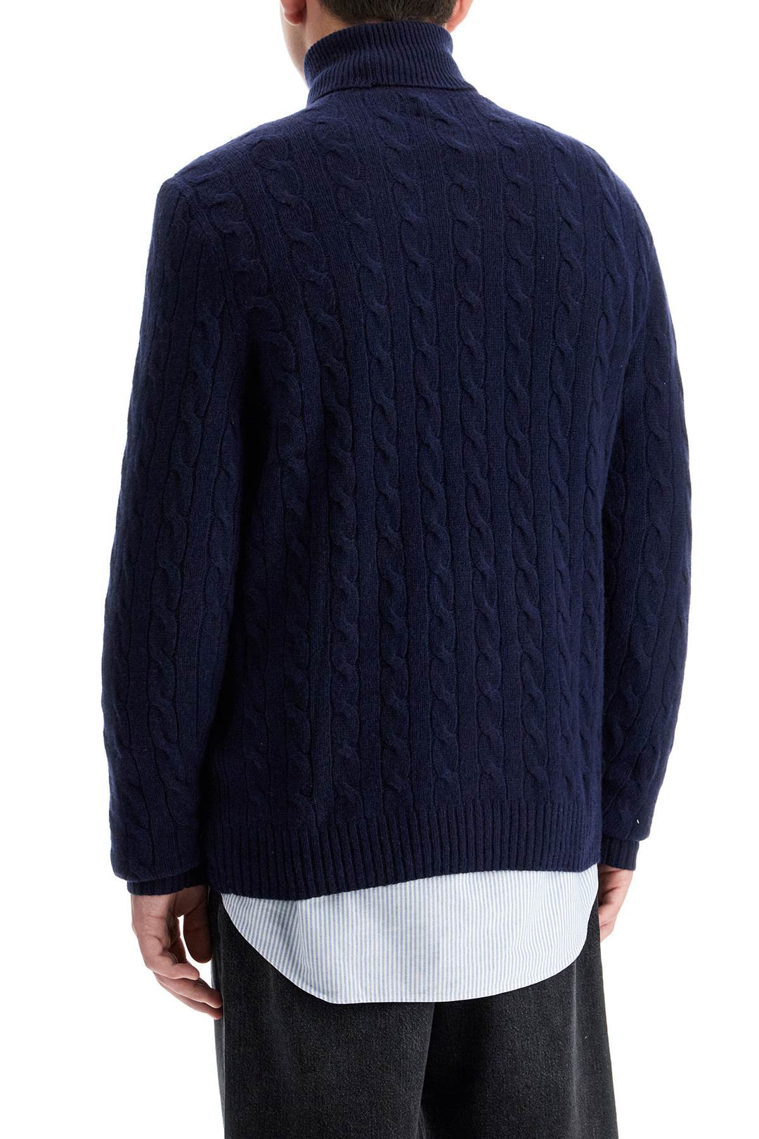 Polo Ralph Lauren high-neck wool and cashmere cable-knit pullover sweater