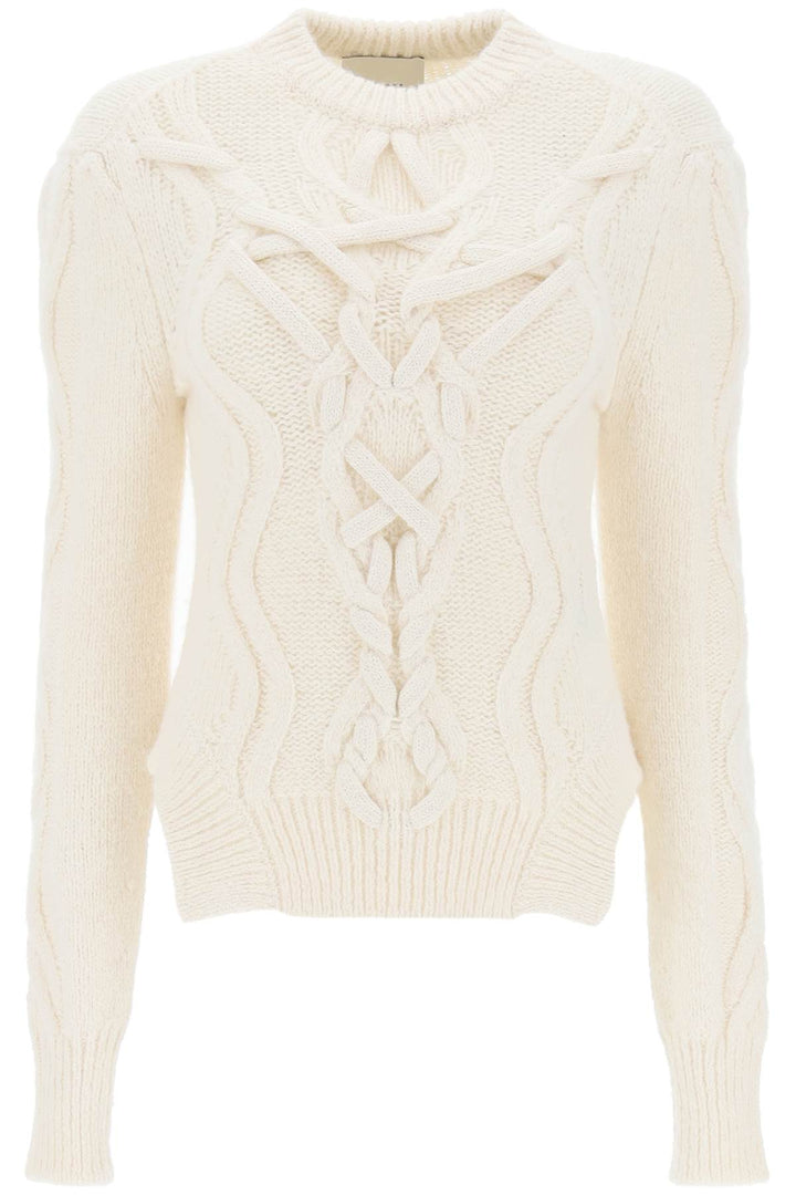 Isabel Marant Elvy Cable Knit Sweater   White